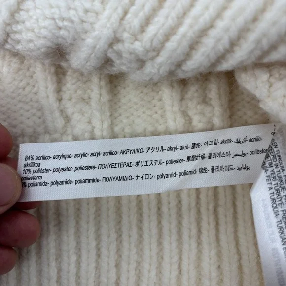 Zara Womens Size Small Ivory Cable Knit Pullover Cropped Sweater Vest - Picture 5 of 9